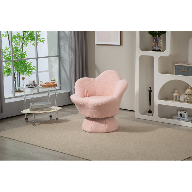 Comfortable Rotating Armchair For Relaxation And Style Enhancement, Pink