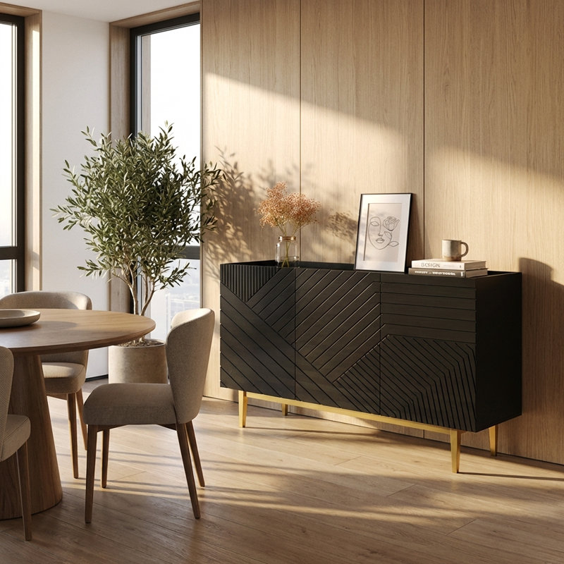 Buffet noir 59,9 "Portillo, Noir