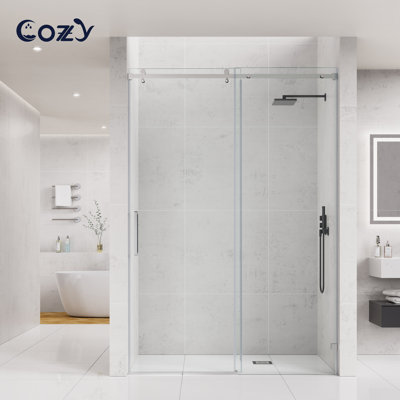 44-49" W X 76" H Frameless Single Sliding Shower Door