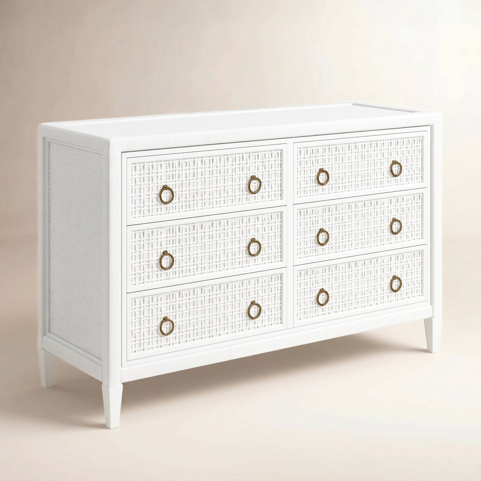 Monterey 54" Double Dresser, Frost White, Yes, Brass