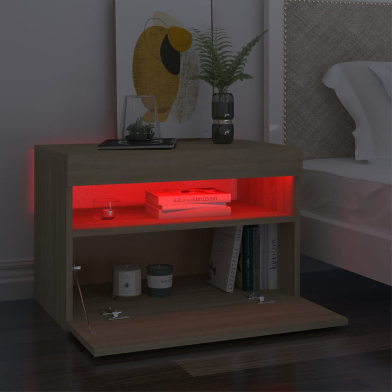 Table de bout avec rangement Block, Chêne