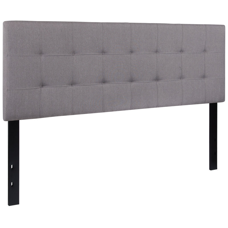 Tête de lit tapissier capitonnée Ciriaca, Gris clair, Grand