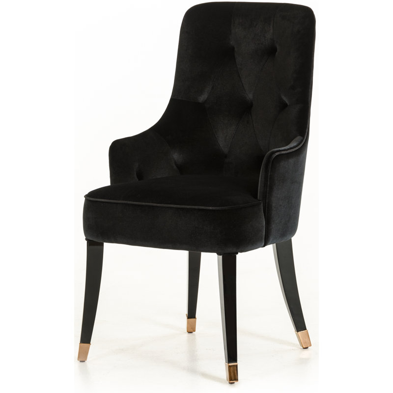 Dhruv 19'' H Tufted Upholstered Armchair, Black