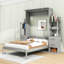 Lit escamotable polyvalent avec tablettes de rangement et tiroirs Sebatian-2011879777-2011879776