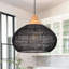 Luminaire suspendu en rotin noir Boho Home Decor
