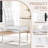 Square Pedestal Dining Set With 4 Luxury Faux Leather Dining Chairs-112246294-112246292