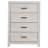 Coastal White Rectangular 4-Drawer Chest