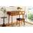 43.3" Classic Vanity In Brown, With Flip-Top Mirror, Stool And Three Drawers For Functional Space Saving Storage Brown Wood Practical