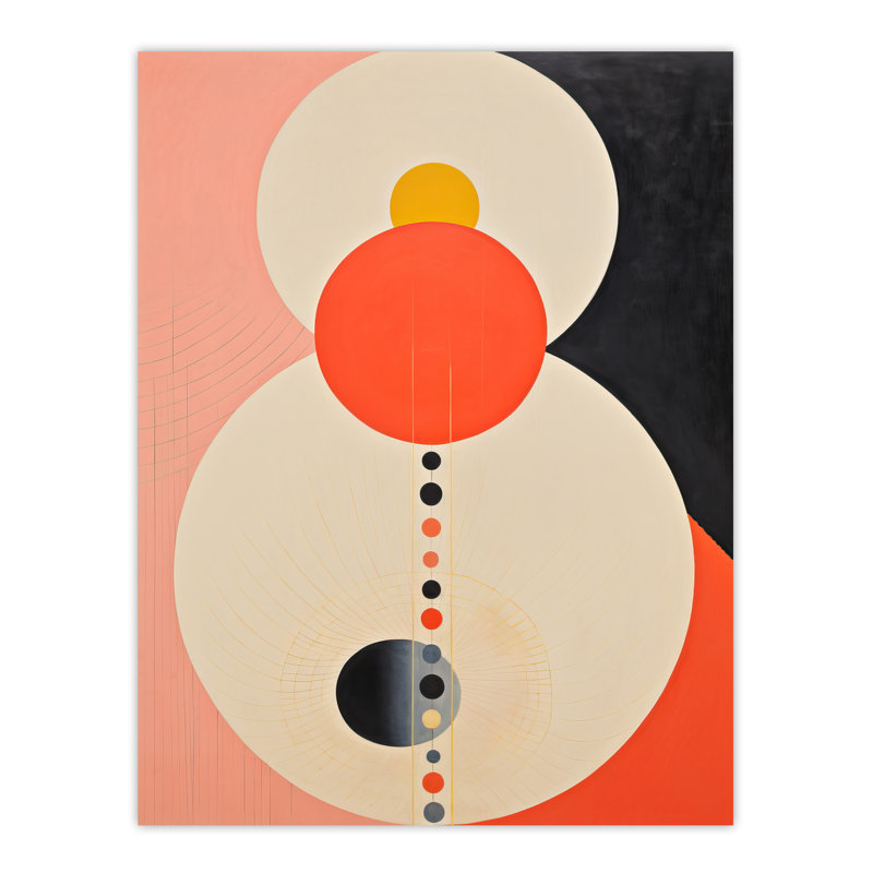 Wall Art Print Tangerine Abstract Dream Orbs Orange Oil Painting Poster