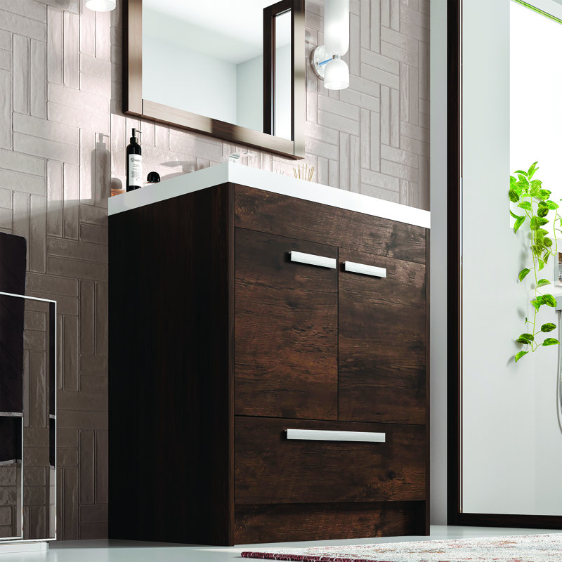 Wauconda 24" Single Bathroom Vanity Set, Rosewood