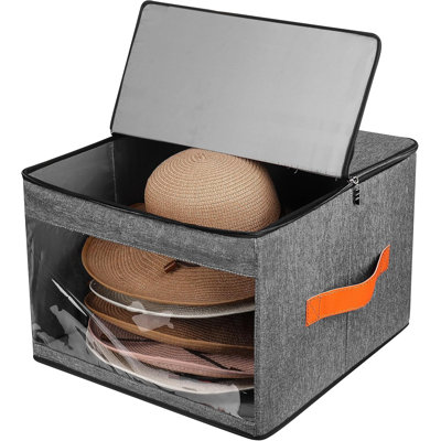 Upgraded Hat Storage Box for Women & Men,Closet Hat Boxes Organizer Bag