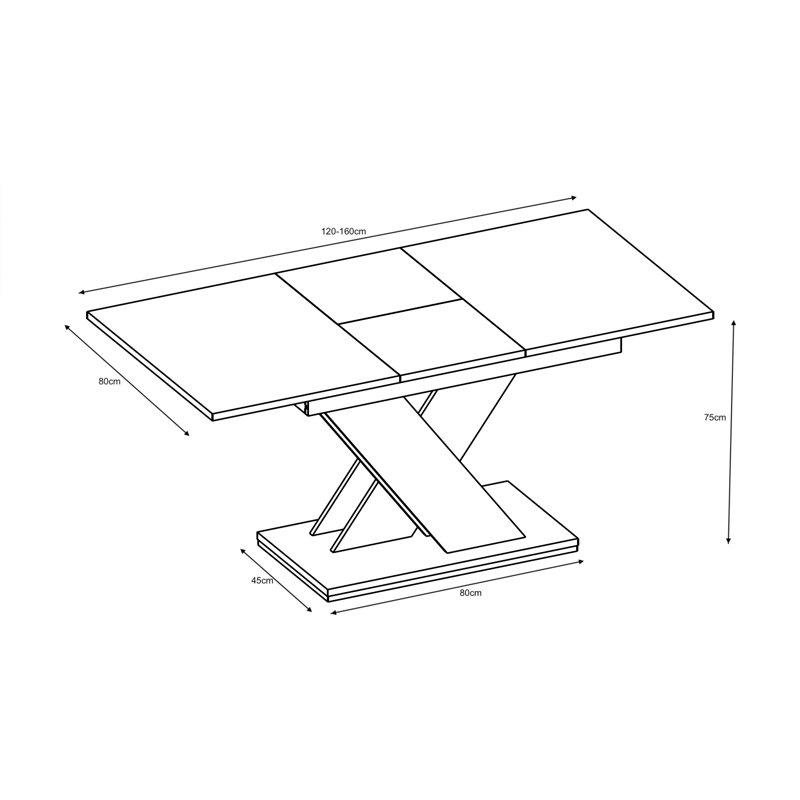 Xan Extendable Dining Table, White Marble Effect/Grey 