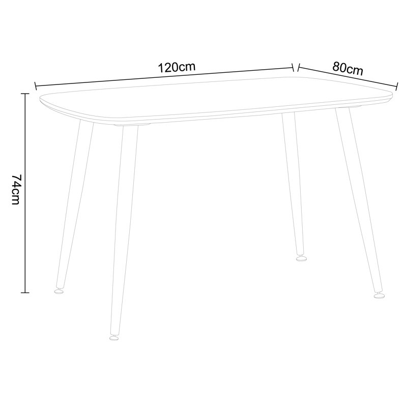 Benu Rectangular 120cm L x 80cm W Dining Kitchen Table