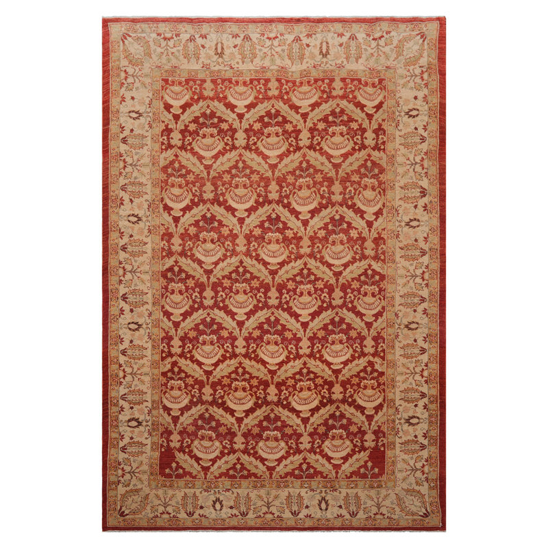 Tapis rouille classique en laine noué à la main de 200 KPSI 6 pi x 9 pi 6 po