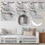 Impression murale en cascade d'eau peinture blanche-1244505346