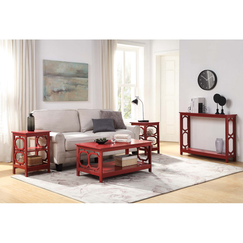 Console avec tablette 39,5 po Jeneil - Minburn, Rouge canneberge