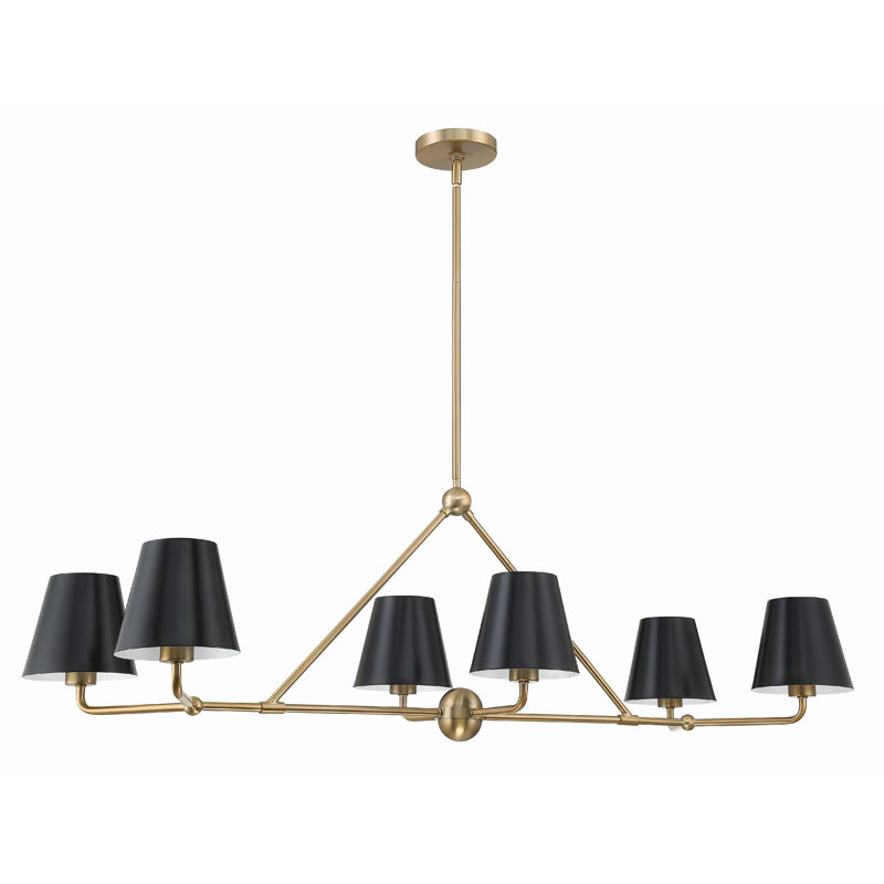Kinston 6 - Light Dimmable Modern Linear Chandelier, Gold