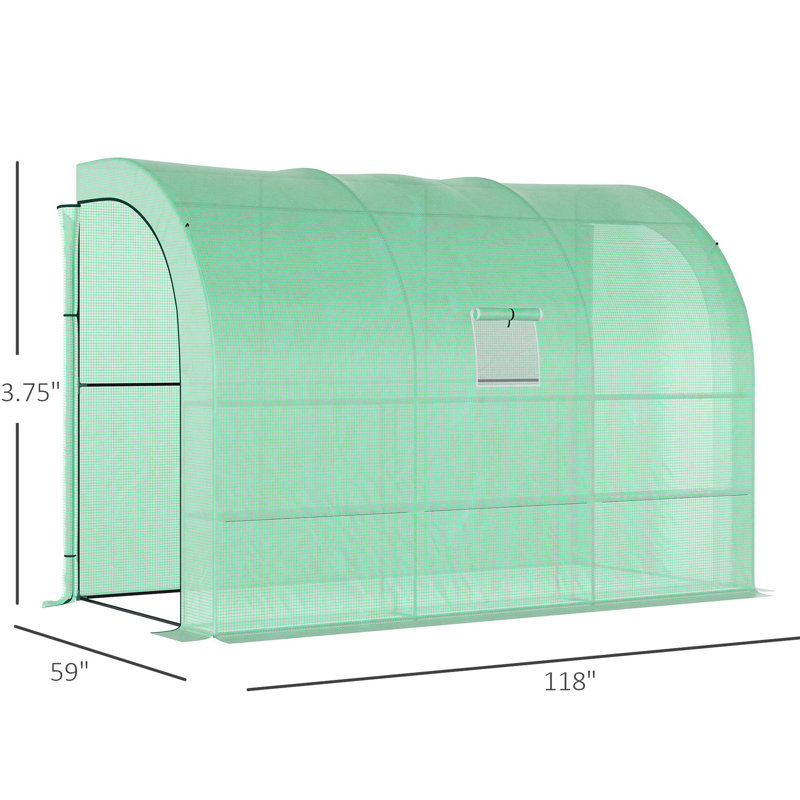 10'x5'x7' Walk-in Plant Nursery, Galvanized Steel Framework, 2 Doors & Windows, Pe Cover, 3 Shelves, Guard, Humidity Regulation Nursery Greenhouse, Construction, Resistance, Ample Space