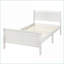 Structure de lit simple en bois massif avec tête / pied de lit - Aucun sommier nécessaire, blanc pour chambre d'amis-1586710875