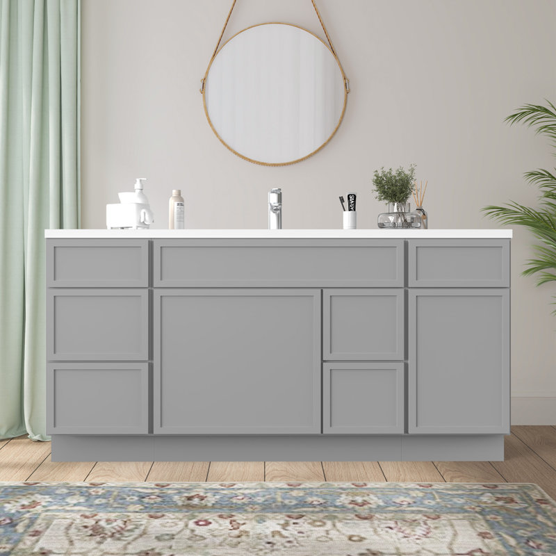 Base de meuble-lavabo simple 66 po seulement, Gris