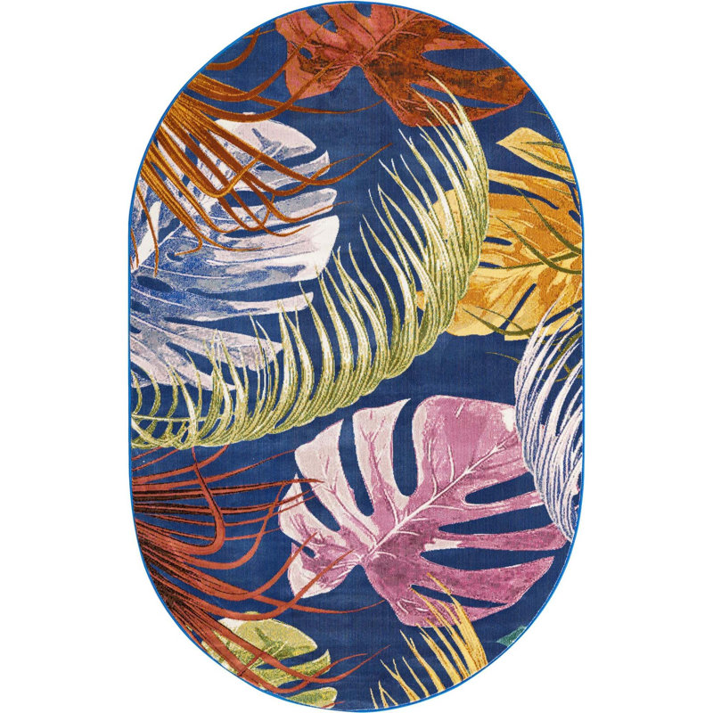 Lavern Floral Indoor Rug, Oval 5'3" x 7'10"