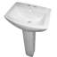 26" Tall White Vitreous China Oval Pedestal Bathroom Sink with Overflow-40144928