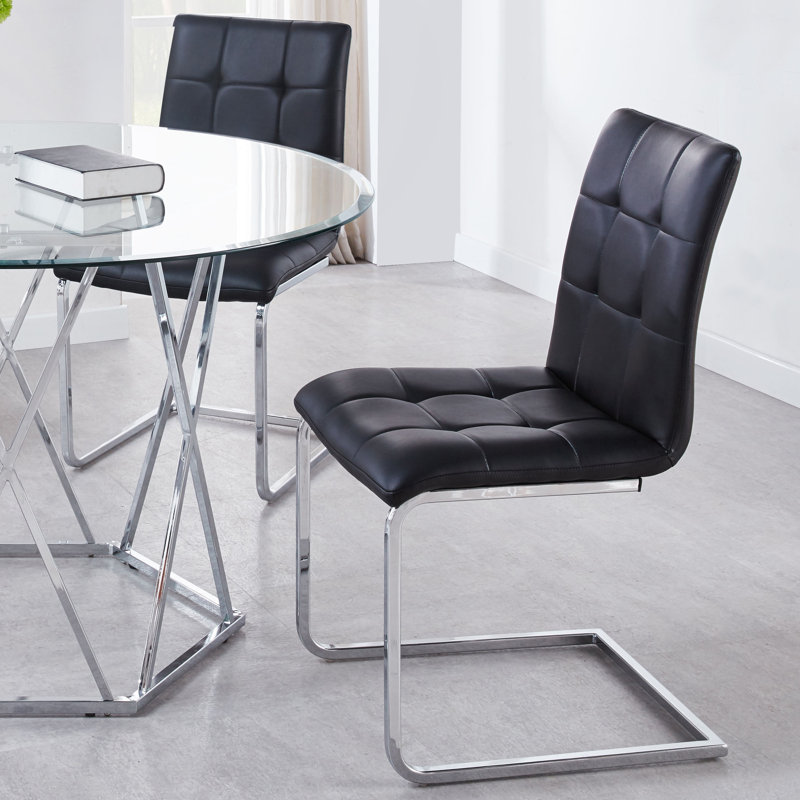 Jonasia 18'' H Tufted Upholstered Side Chair, Black