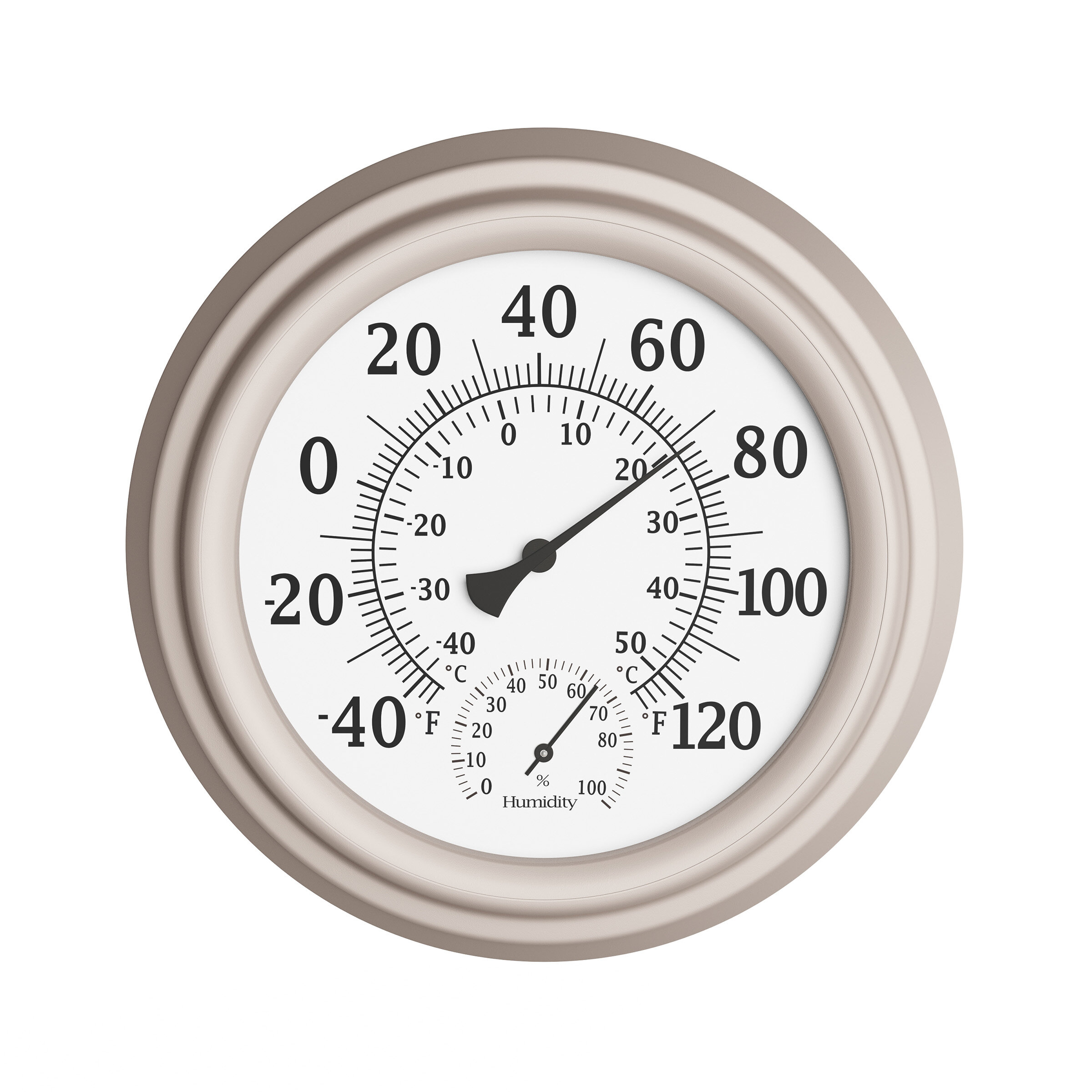 Pure Garden 18 Thermometer & Hygrometer Indoor/Outdoor Wall Clock - Black
