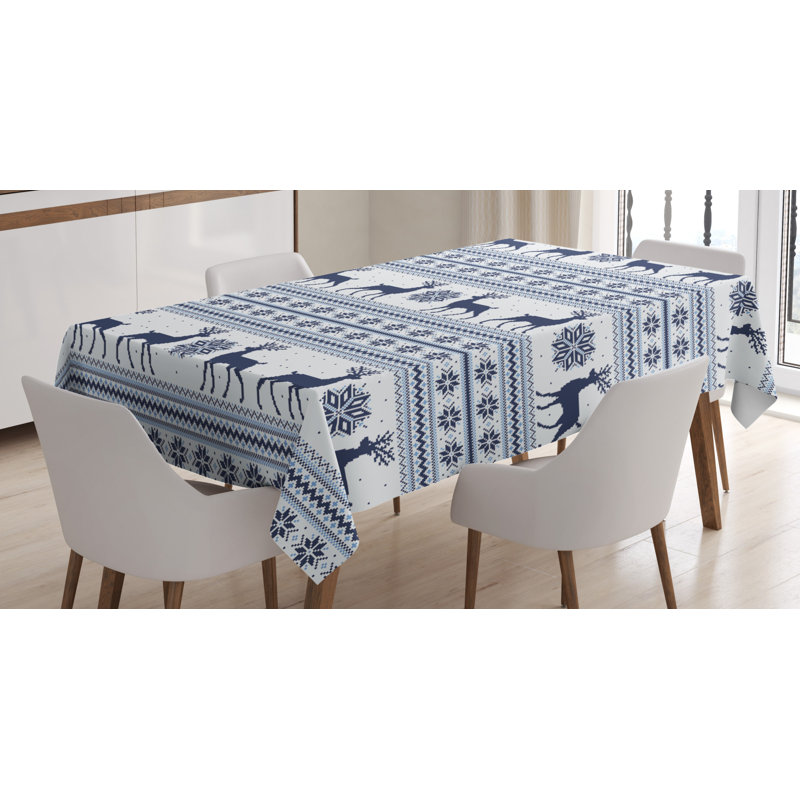 Geometric Christmas Tablecloth, 84" x 60"