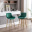 Tabouret de bar 30 pouces en velours de 2 avec repose-pieds et pieds dorés, tabouret haut simple 2 places, repose-pieds, siège