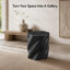 Table d'appoint en forme de pétale en fibre de verre noire - table d'appoint sculpturale 19,7 po avec base à racines torsadées et capacité de 300 lb