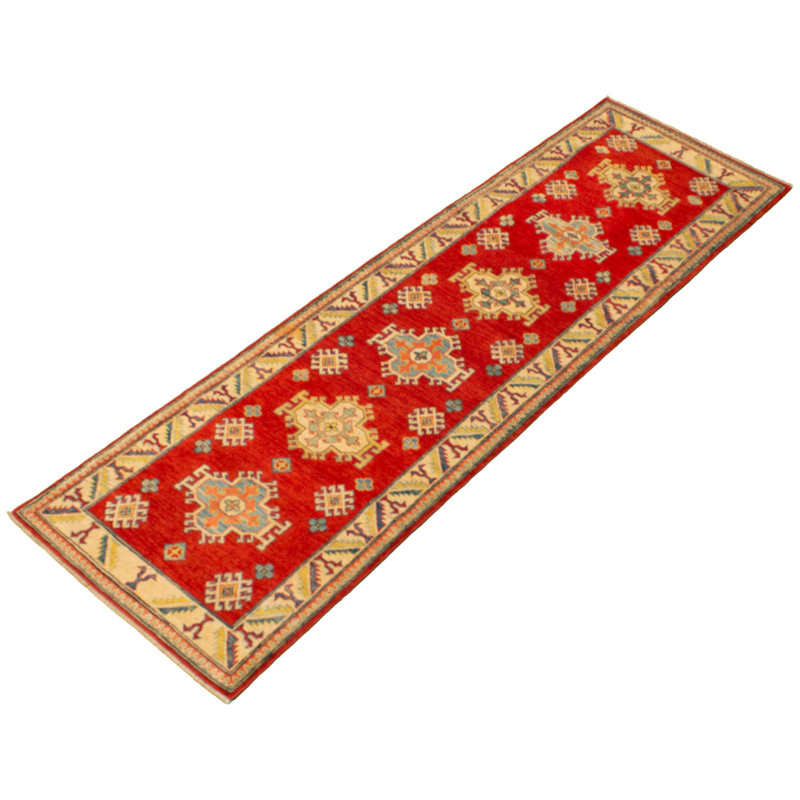 Tapis de couloir en Tapis décoratif laine rouge 2 pi 9 po x 9 pi 2 po de conception unique noué à la main New Age Finest