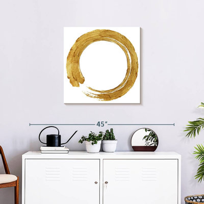 Avery, cercle zen doré sur fond blanc I