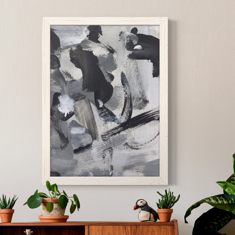 Toile encadrée noire et blanche de qualité supérieure prête à accrocher, Cadre blanc, H 17 po x l 20 po x P 1 po