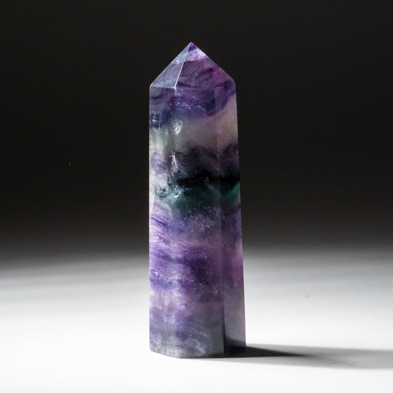 Polished Rainbow Fluorite Geode Point from Mexico (0.15 lbs)