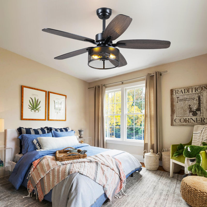Ventilateurs de plafond de style campagnard de 48 po avec lumières et télécommande