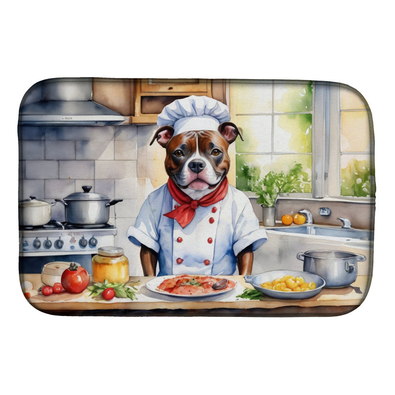 Tapis de séchage Staffordshire Bull Terrier The Chef