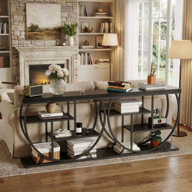 Console et table de vestibule Rustic Industrial, Noir