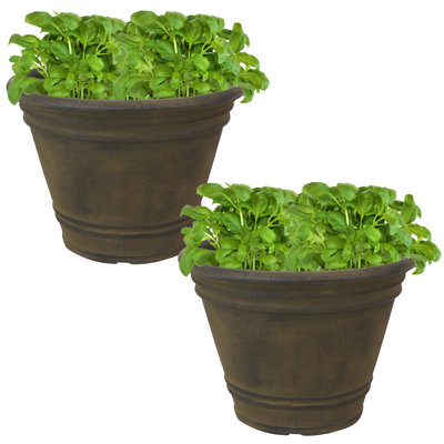 Pot à fleurs extérieur en polyrésine de sable 20 po x 20 po x 14,75 po Pepinn