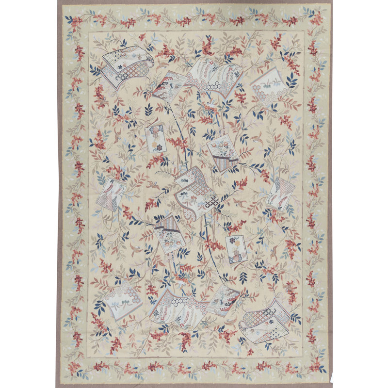Aubusson Renaissance Wool Floral Area Rug