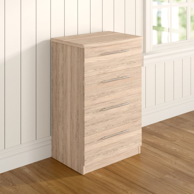 Fully Assembled Lyndale 4 Drawer 58Cm W Chest of Drawers, Bordeaux Oak