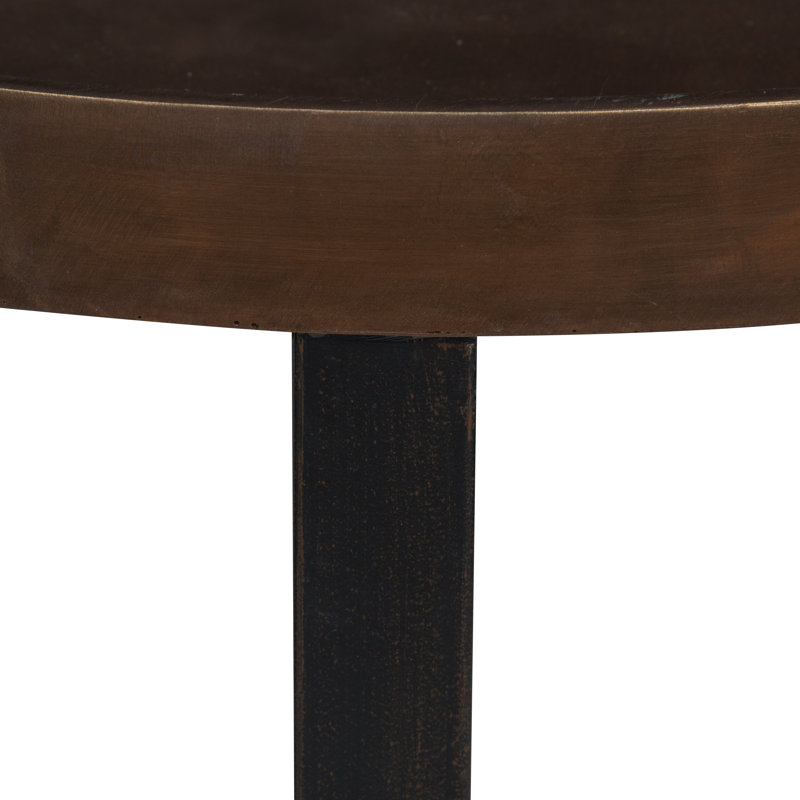 Quiles Solid Wood Tray Top End Table, Bronze