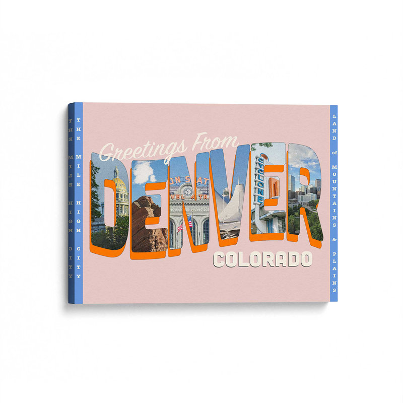 «Greetings From Denver» par Deny Designs, reproduction d'art, 36 x 48, Toile tendue, Toile tendue