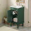 Armoire de salle de bain de style français 18 po avec rangement, solution pour petit espace avec lavabo en céramique, tablette réglable, charnières à fermeture en douceur