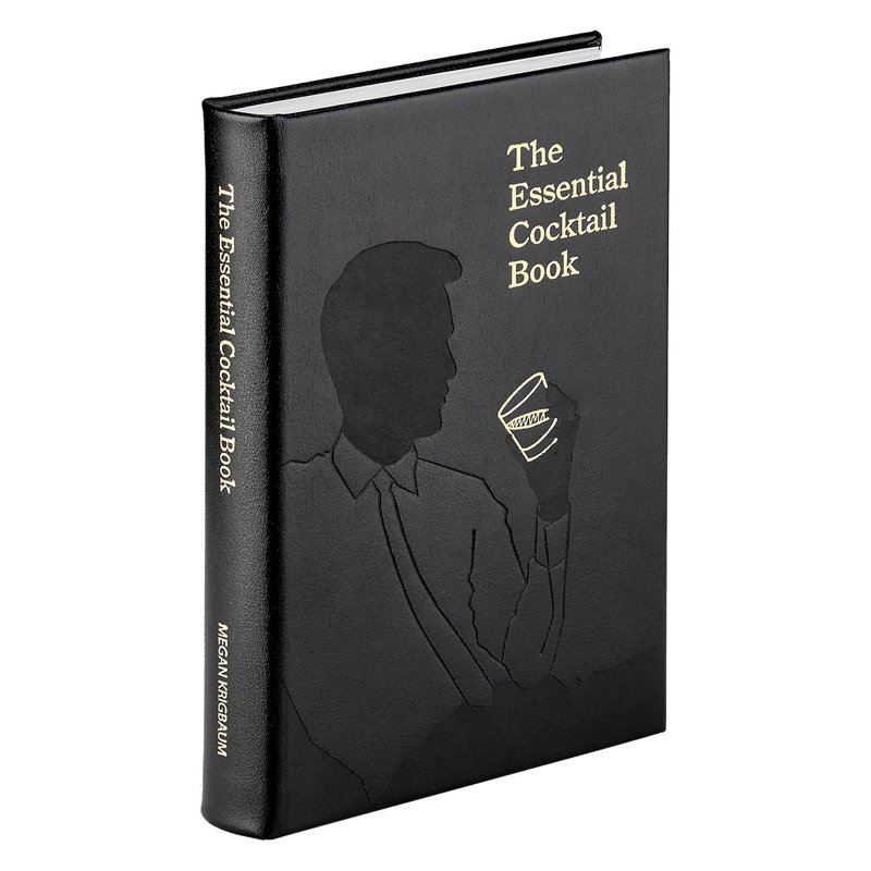 Graphic Image The Essential Cocktail Book Coffee Table Book, Leather, Black
