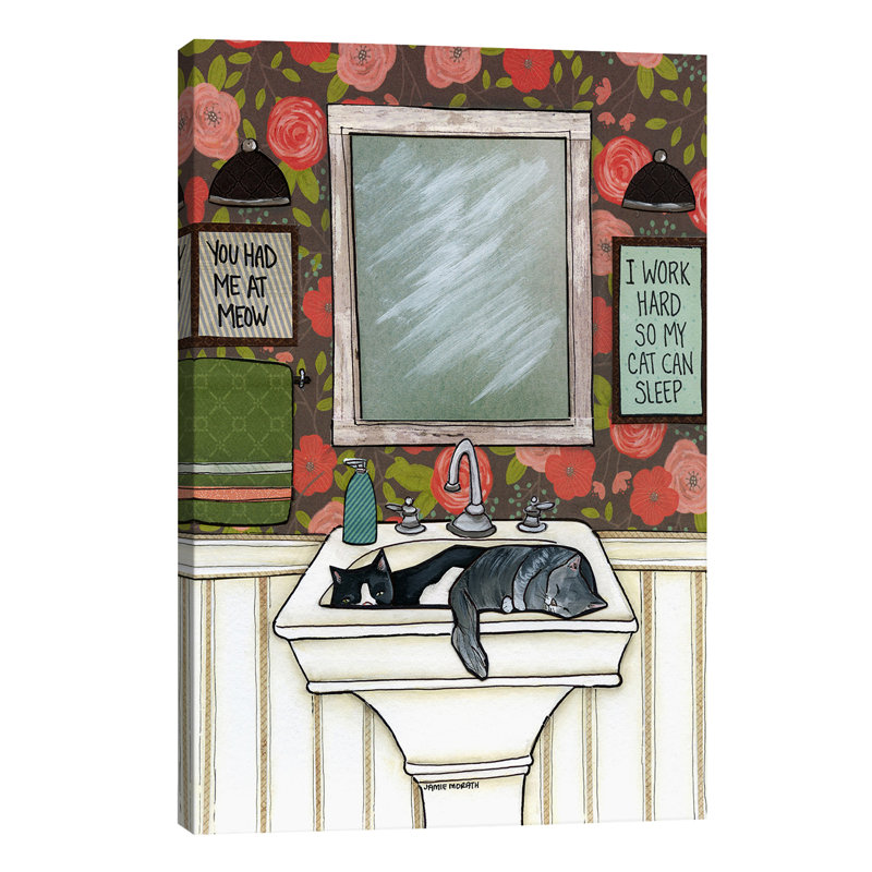 So My Cat Can Sleep by Jamie Morath - Wrapped Canvas Painting, 66.04 cm H x 45.72 cm W x 3.175 cm D