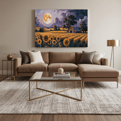 «Farm Harvest Moon», art mural sur toile noire