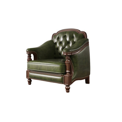 European Vintage Country Style Leather Chair Leather Armchair