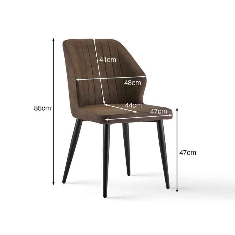 Carol 47cm H Upholstered Metal Side Chair, Brown