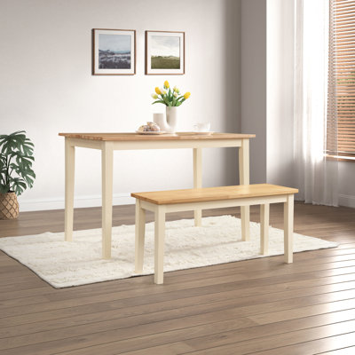 Alissah 2 - Person Rubber Solid Wood Dining Set